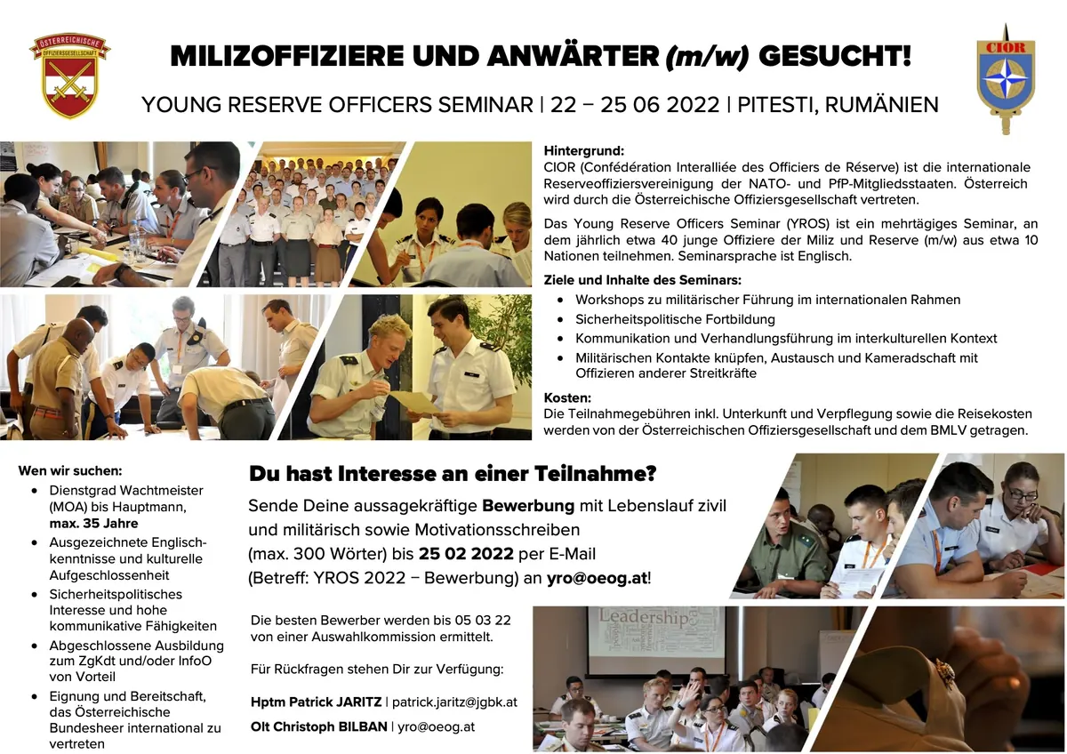 Ausschreibungsbanner YROS 2022