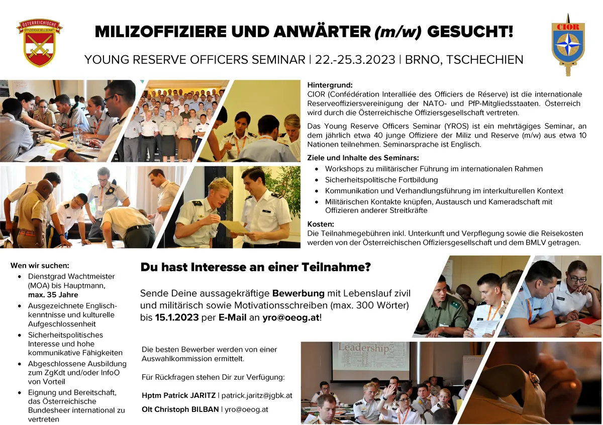 Ausschreibungsbanner YROS 2023