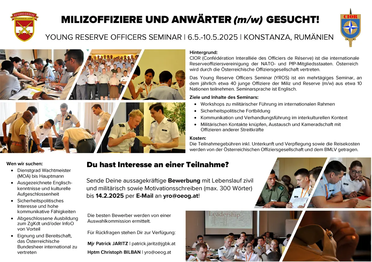 Ausschreibungsbanner YROS 2025